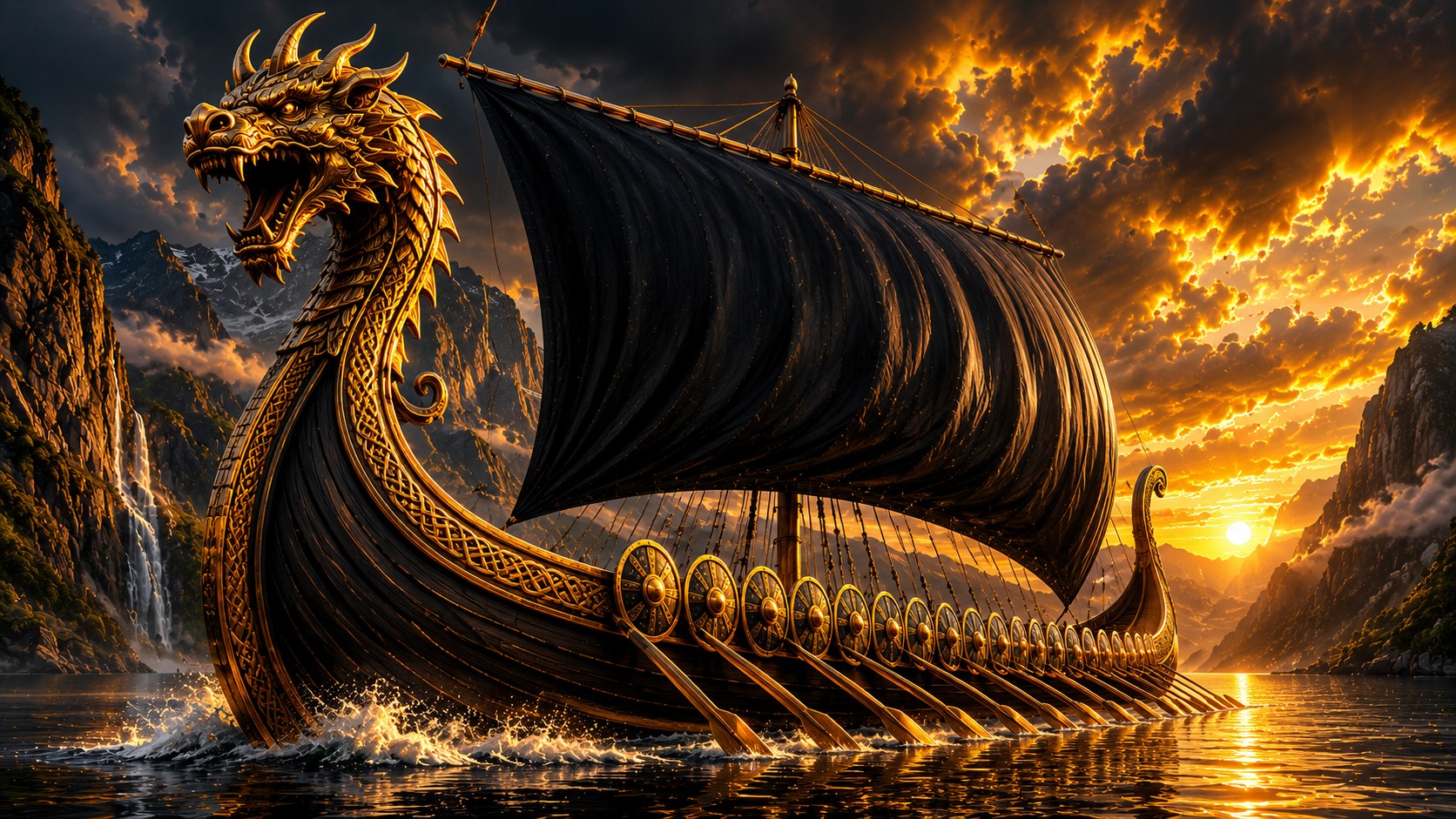 Viking Honey Dragonhead Longship